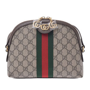 Gucci Ophidia GG Supreme Leather Shoulder Bag Brown Green Red